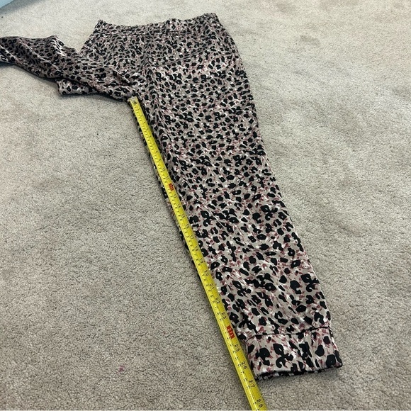 Zara Brown leopard cheetah animal print satin effect jogger pants M NWOT pockets - Picture 10 of 12